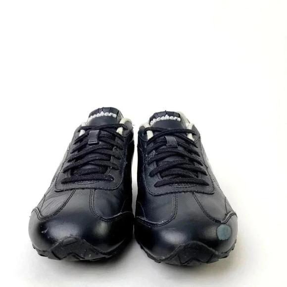 Vintage 2010 Skechers Black White Athletic Leather Running Tennis Shoes - 10 - Picture 6 of 10